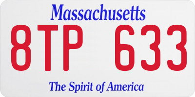 MA license plate 8TP633