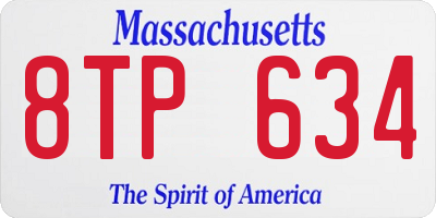 MA license plate 8TP634