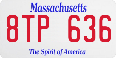 MA license plate 8TP636