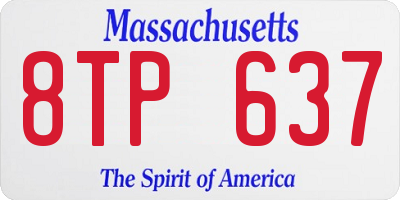 MA license plate 8TP637