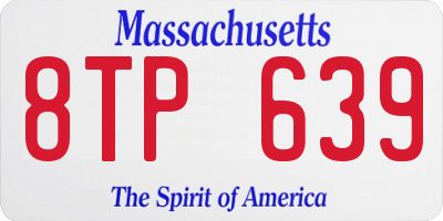 MA license plate 8TP639
