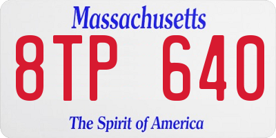 MA license plate 8TP640