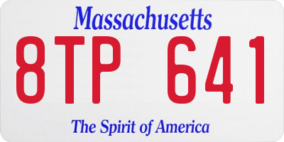 MA license plate 8TP641