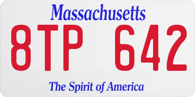 MA license plate 8TP642