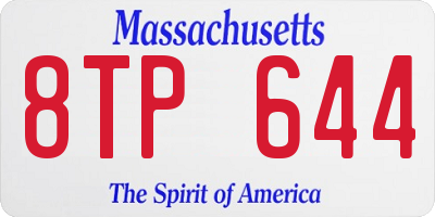 MA license plate 8TP644