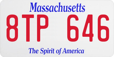 MA license plate 8TP646