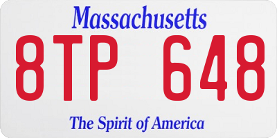 MA license plate 8TP648
