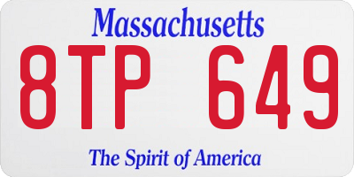 MA license plate 8TP649
