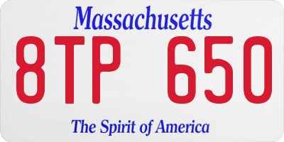 MA license plate 8TP650