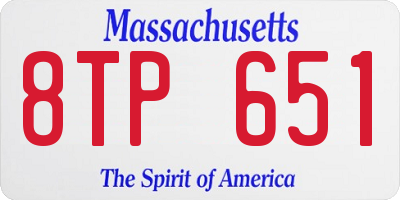 MA license plate 8TP651