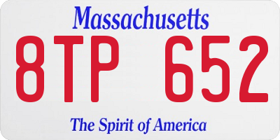 MA license plate 8TP652