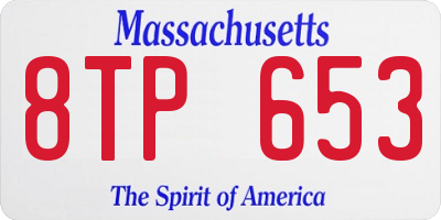 MA license plate 8TP653