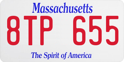 MA license plate 8TP655
