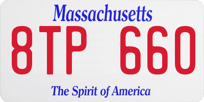 MA license plate 8TP660