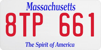 MA license plate 8TP661