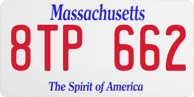 MA license plate 8TP662