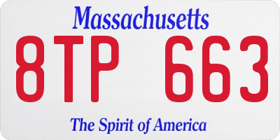 MA license plate 8TP663