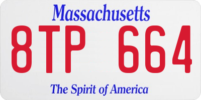 MA license plate 8TP664