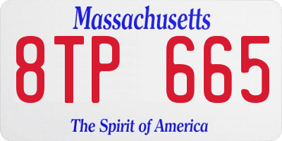 MA license plate 8TP665