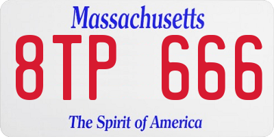 MA license plate 8TP666