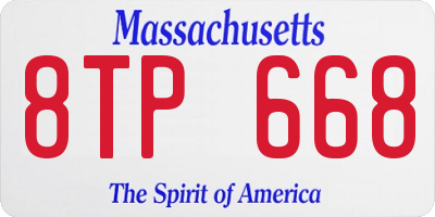 MA license plate 8TP668