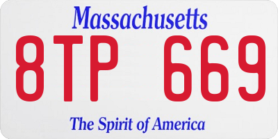 MA license plate 8TP669