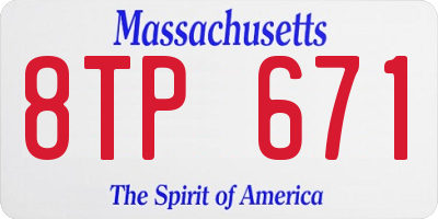 MA license plate 8TP671