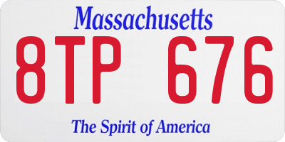 MA license plate 8TP676