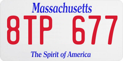 MA license plate 8TP677