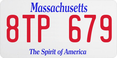 MA license plate 8TP679