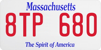 MA license plate 8TP680