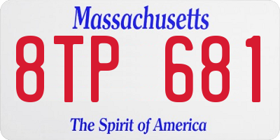 MA license plate 8TP681