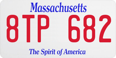 MA license plate 8TP682