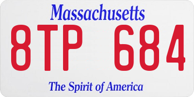 MA license plate 8TP684