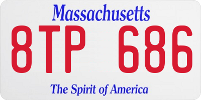 MA license plate 8TP686