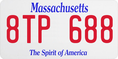 MA license plate 8TP688