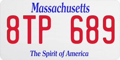 MA license plate 8TP689