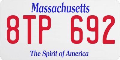 MA license plate 8TP692