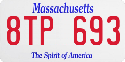MA license plate 8TP693