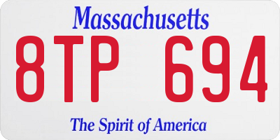 MA license plate 8TP694