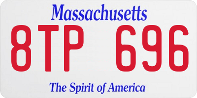 MA license plate 8TP696