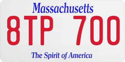 MA license plate 8TP700
