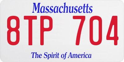 MA license plate 8TP704