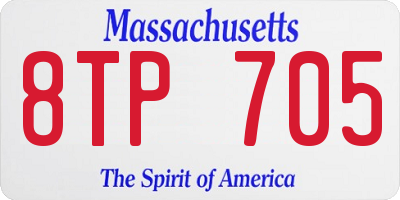 MA license plate 8TP705