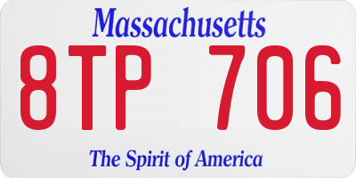 MA license plate 8TP706