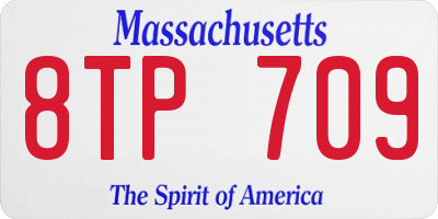 MA license plate 8TP709