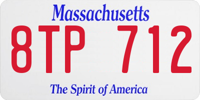 MA license plate 8TP712