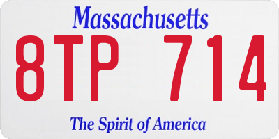 MA license plate 8TP714