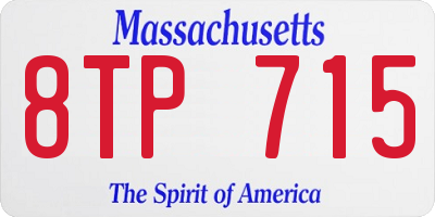 MA license plate 8TP715