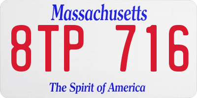 MA license plate 8TP716